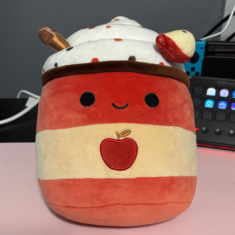 Squishmallows Red and White Ice Cream Stuffed Animal